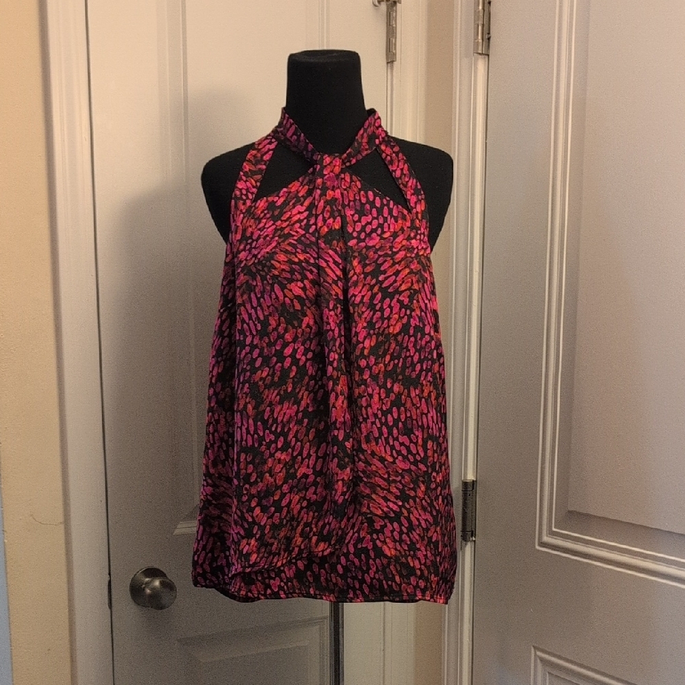 Daniel Rainn Pink and Black Halter Blouse